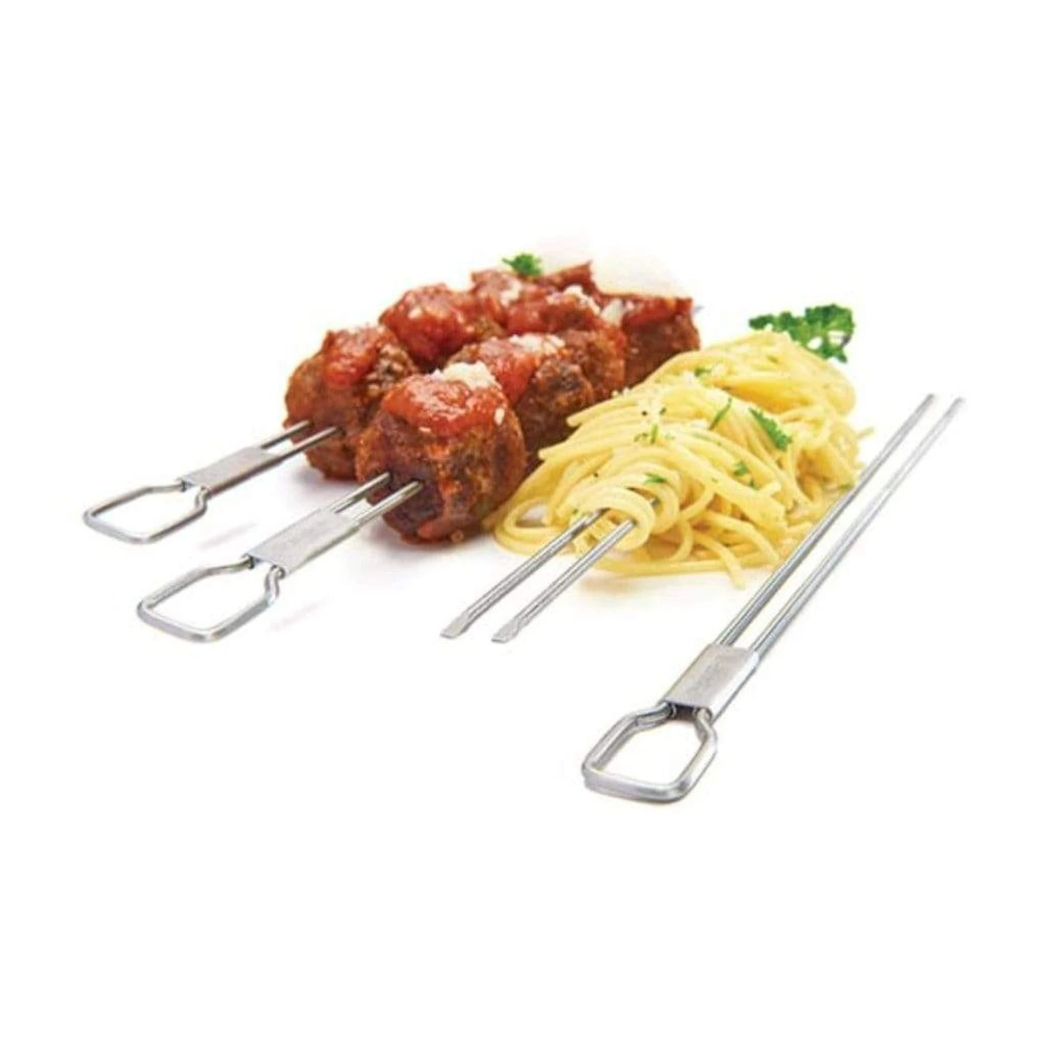 Broil King 4-Piece Stainless Steel Dual Prong Skewer Set - Image 2