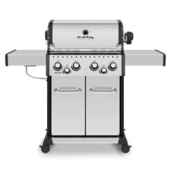 Broil King BR-S490 Baron S490 Pro Stainless Steel Infrared 4-Burner Gas Grill With Rotisserie And Side Burner, 57-Inches