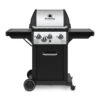 Broil King MON-340 Monarch 340 3-Burner Grill On 2-Wheel Cart With Side Burner, 22-Inches